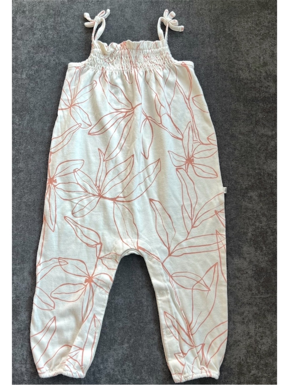 Baby Gap Girls Leaf Print Jumpsuit Size 12-18 Months